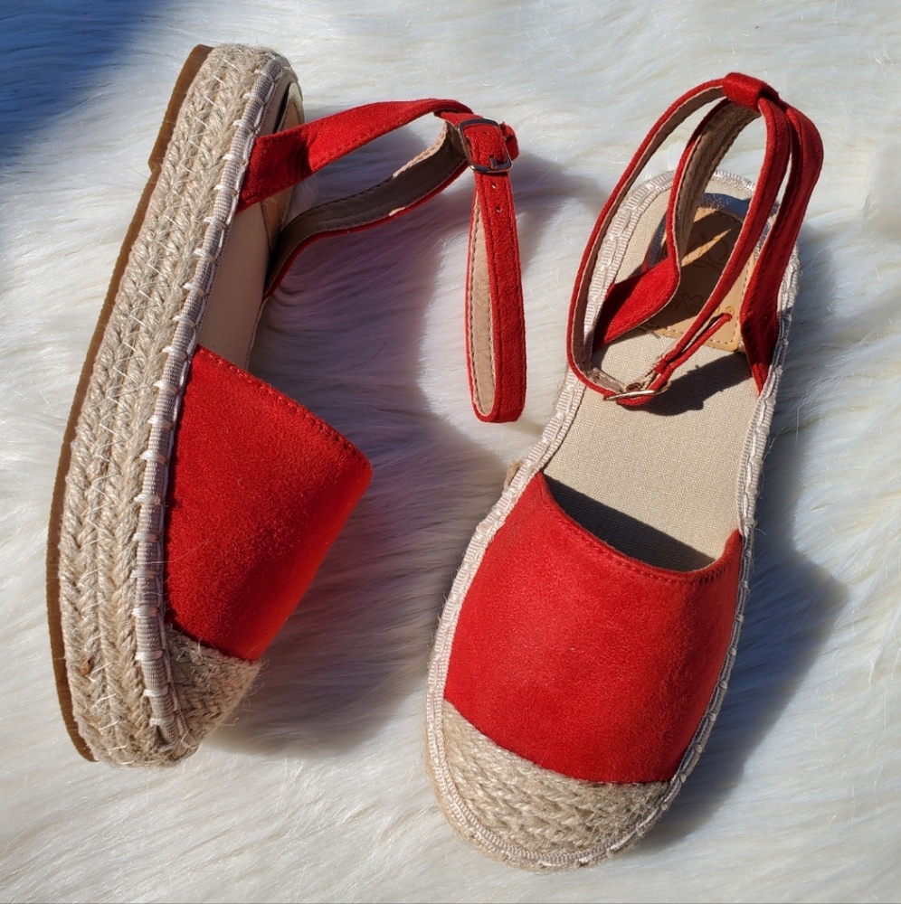 Red Espradilles Flats